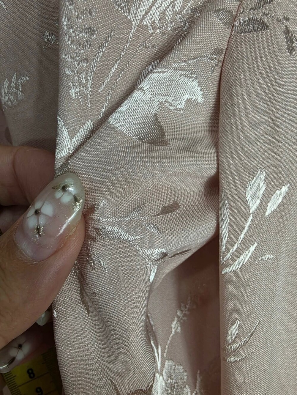 Forever 21 Blush Pink Metallic Floral High-Neck Smocked Peplum Top - Picture 7 of 8